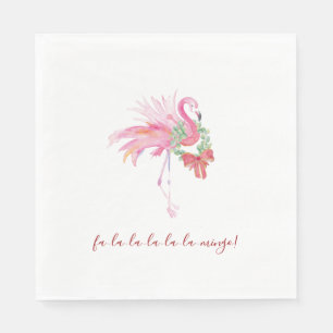 Serviette En Papier Noël tropical Flamant rose rose