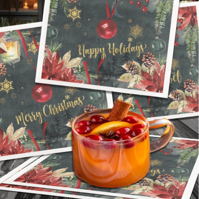 Serviette En Papier Noël Vacances Splendor Joyeuses Vacances (Créateur téléchargé)