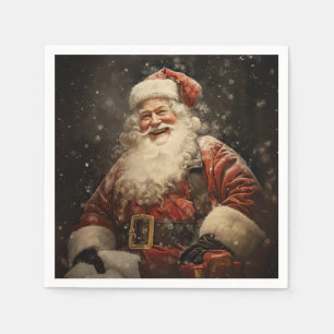 Serviette En Papier Noël vintage Jolly Santa Claus