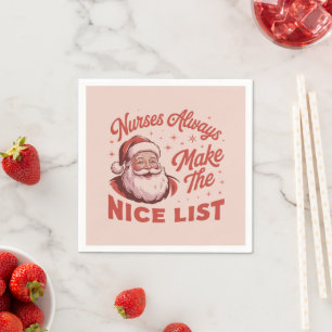 Serviette En Papier Noël Vintage Santa Infirmières Font la Bonne Liste