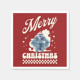 Serviette En Papier Noël Yéti drôle humour des Fêtes