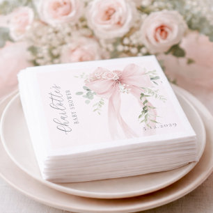 Serviette En Papier Nœud Coquette de verdure Bébé en fleurs Baby Showe