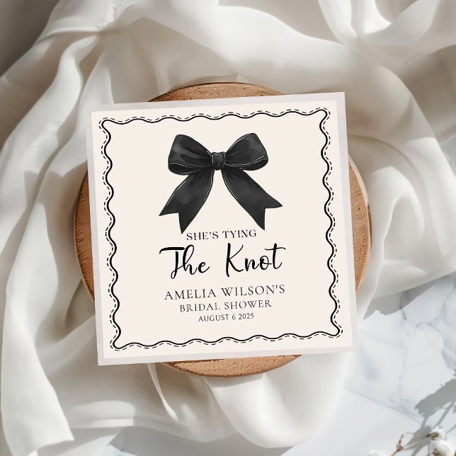 Serviette En Papier Noeud Coquette Elle Se Marie Shower Nuptial (Créateur téléchargé)