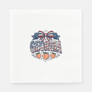 Serviette En Papier Nœud de pêche géorgien patriotique vintage 4 juill