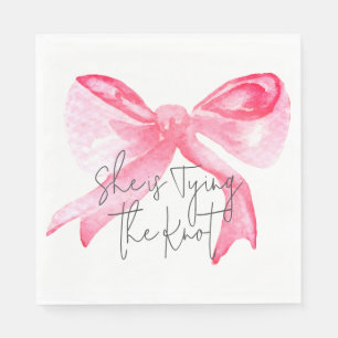 Serviette En Papier Noeud Élégant Rose Élégant Fête de Mariage