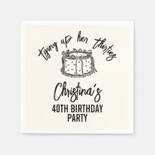 Serviette En Papier Noeud Noir pour ses Quarante Ans 40e Anniversaire