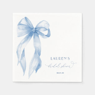 Serviette En Papier Noeud Papillon Bleu Poussiéreux Elle Attache Le No