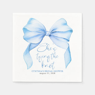 Serviette En Papier Noeud papillon bleu poussiéreux Elle noue le noeud