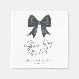 Serviette En Papier Noeud papillon noir. Elle se marie. Shower de mari