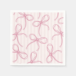 Serviette En Papier Nœud Papillon Rose Coquette Décoration de Table Ra
