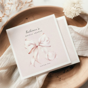 Serviette En Papier Noeud Rose Blush Mariage