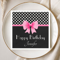 Nœud rose élégant Joyeux Anniversaire
