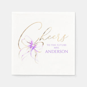 Serviette En Papier Nœud Violet Acclamations à la future Mme Enterreme