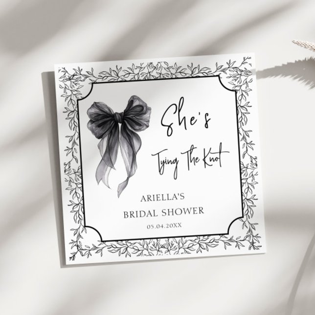 Serviette En Papier Noir Arc Elle Se Marie Shower Nuptial (Créateur téléchargé)