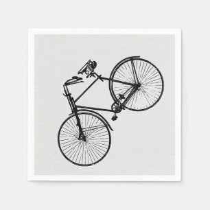 Serviette En Papier noir blanc de bicyclette de vélo de serviettes de