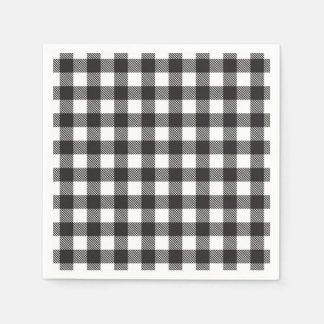 Serviette En Papier noir blanc En vichy Buffalo Plaid Farming