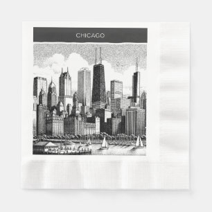 Serviette En Papier Noir de Chicago