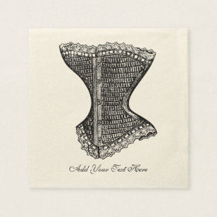 Serviette En Papier Noir de corse Vintage nuptiale