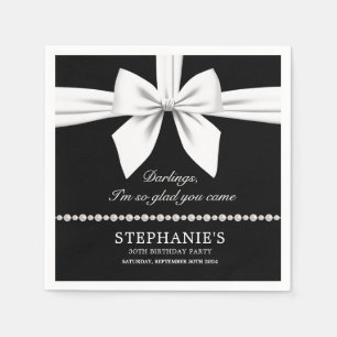 Serviette En Papier Noir élégant Tiffany Anniversaire Vaisselle