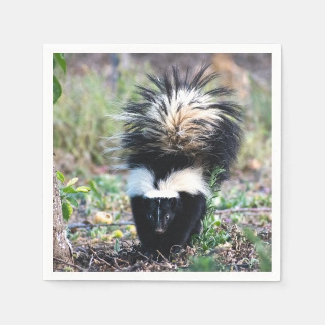 Serviette En Papier Noir et blanc (Devant)