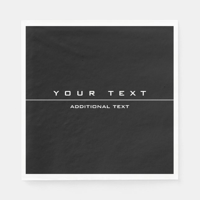 Serviette En Papier Noir et blanc au style unique (Devant)
