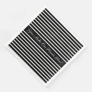 Serviette En Papier Noir et Blanc Décoratif
