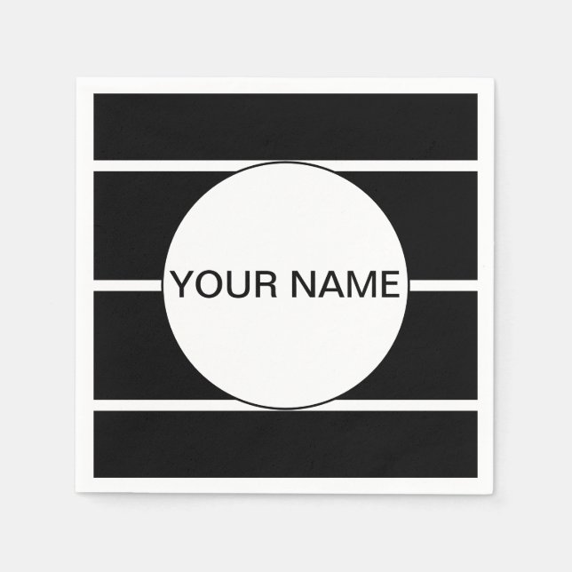 Serviette En Papier Noir Et Blanc Gratté (Devant)