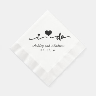 Serviette En Papier Noir et blanc que je fais | Papier mariage Napkin