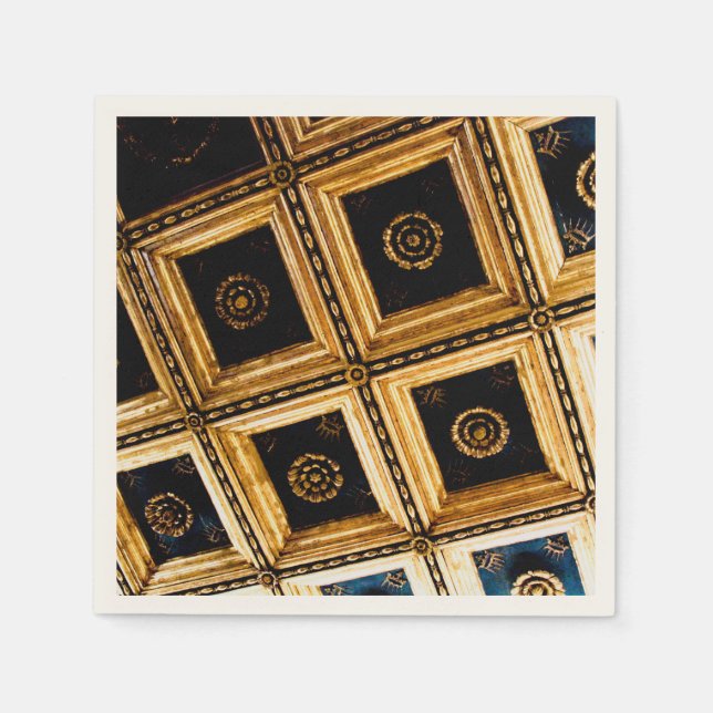 Serviette En Papier Noir et or (Devant)