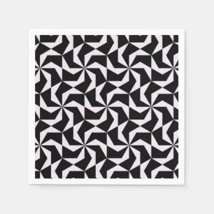 Serviette En Papier Noir et rose abstrait géométrique Hexagone sans co