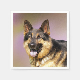 Serviette En Papier Noir et Tan GSD