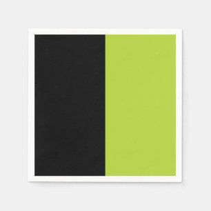 Serviette En Papier Noir et vert néon