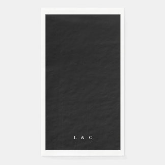 Serviette En Papier Noir moderne Premium Onyx simple Mariage