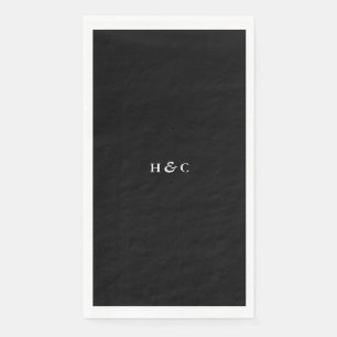 Serviette En Papier Noir moderne Premium Onyx simple Mariage