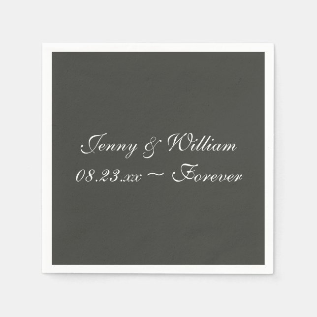 Serviette En Papier Noir Olive Simple Un Papier Couleur unique Naples (Devant)