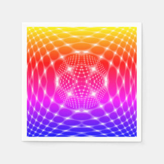 Serviette En Papier Noir rouge de néon fractal