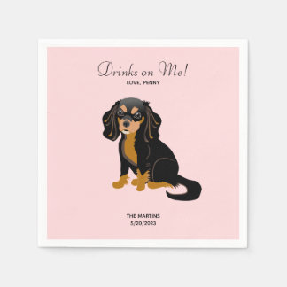 Serviette En Papier Noir Tan Cavalier Mariage Cocktail  Napkins