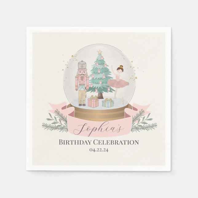 Serviette En Papier noisette rose noël fête d'anniversaire vaisselle (Devant)