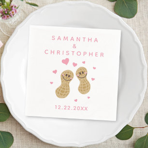 Serviette En Papier Noix sur l'autre Mariage rose et blanc