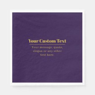 Serviette En Papier Nom commercial ou salutation Dark Purple & Gold