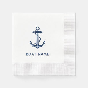 Serviette En Papier Nom de bateau personnalisé Croisière d'ancre