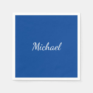 Serviette En Papier Nom de calligraphie professionnelle unique bleue