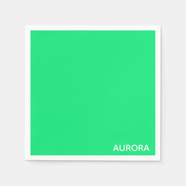 Serviette En Papier Nom de couleur verte Aurora (Devant)