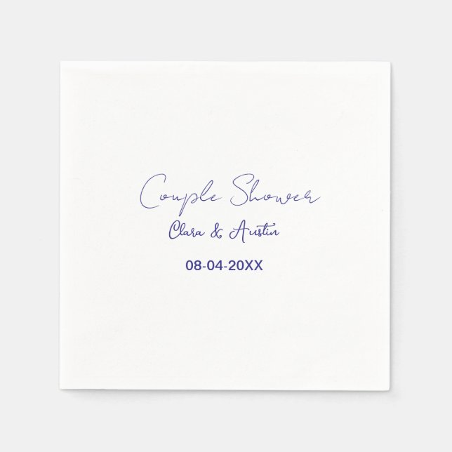 Serviette En Papier nom de douche de couple date violet tendance simpl (Devant)