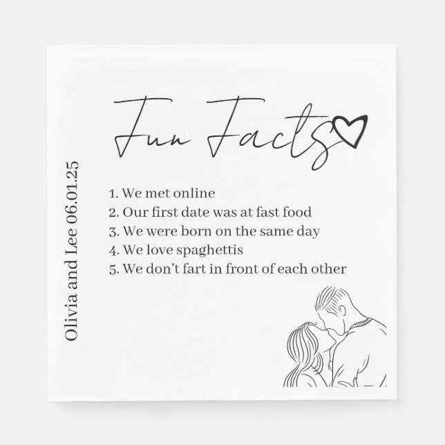 Serviette En Papier Nom de faits amusants de la fête de fiançailles Ma (Devant)