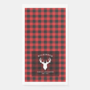 Serviette En Papier Nom de famille Lumberjack Plaid Lake House