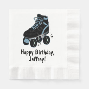 Serviette En Papier Nom de joyeux anniversaire de patin de rouleau