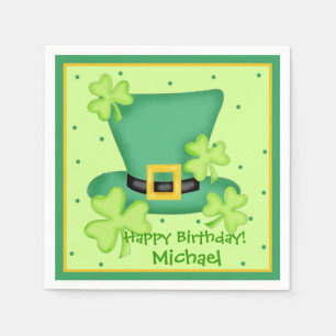 Serviette En Papier Nom de joyeux anniversaire du jour de St Patrick