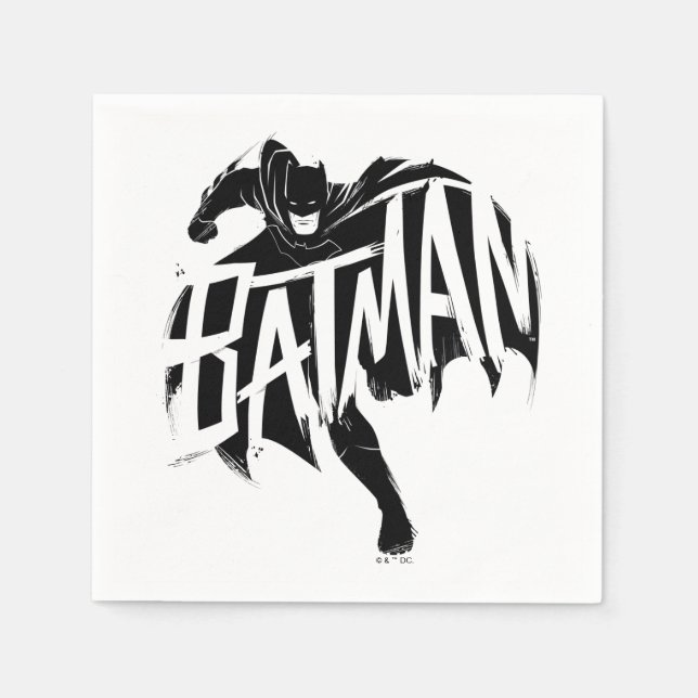Serviette En Papier Nom de la brosse à encre Batman (Devant)