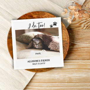 Serviette En Papier Nom de l'animal Chien Chat Personnalisé Photo Amus